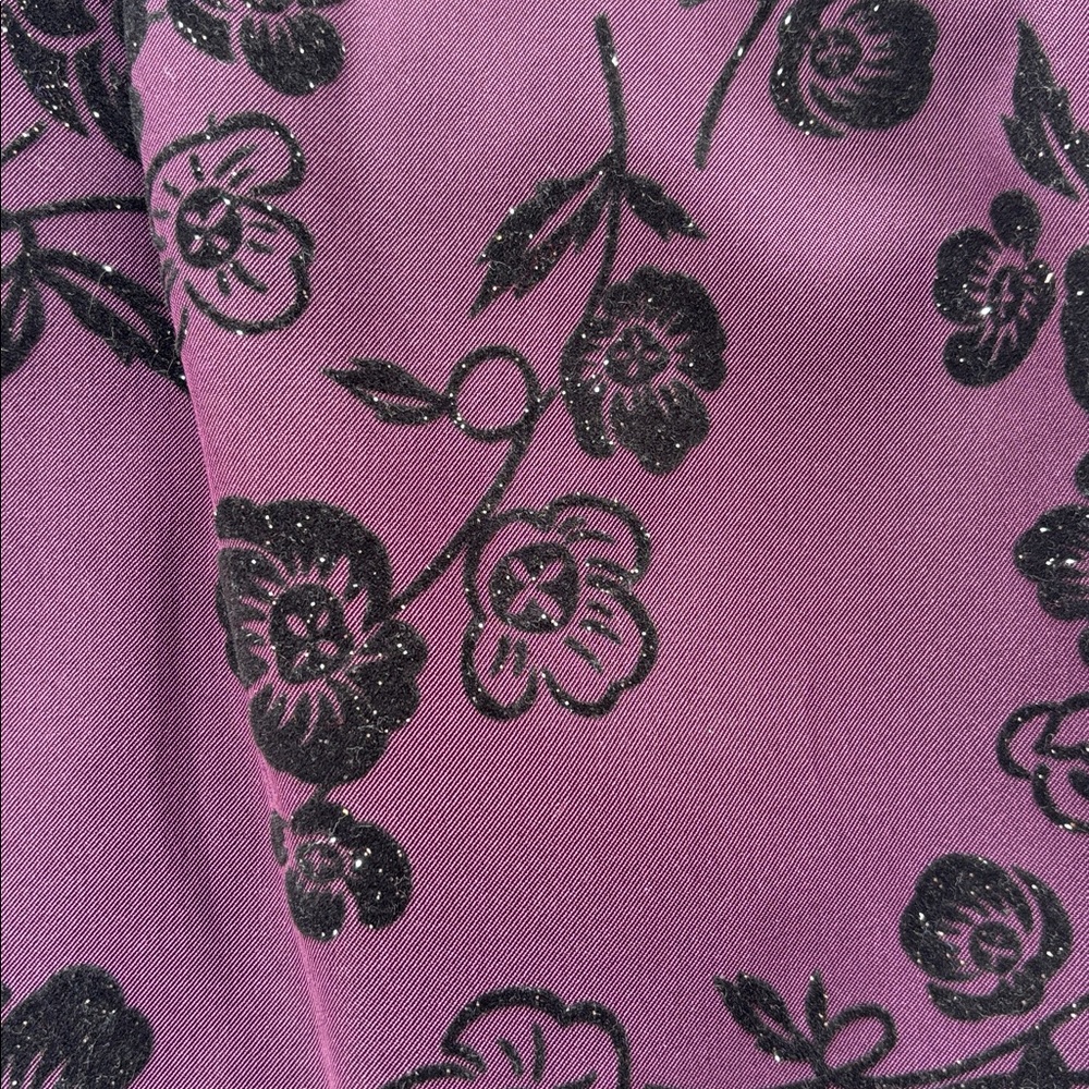 Vintage y2K 90’s Mini Dress Goth Purple Black Grunge Rose Slip NYE Velvet 6 Cute - Picture 10 of 17